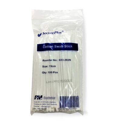 Cotton Swab Stick, Single Ended, 15 cm
